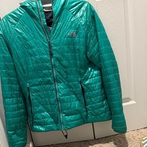 The North Face Turquoise Hooded Puffer Jacket
